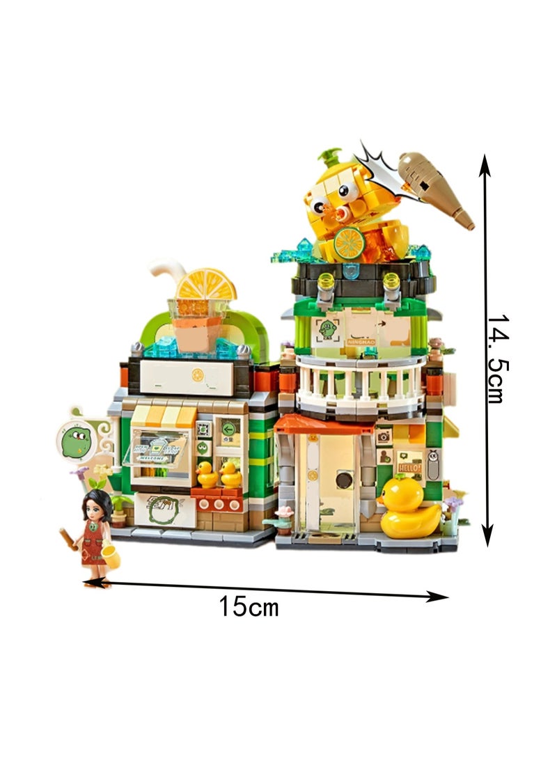 796pcs, Japanese Folding Street View Building Blocks Food Store Set Building Model Toys Children'S Educational Assembly Gifts  - Image 2