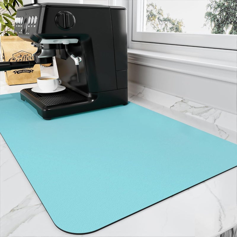 HotLive حصيرة HotLive Coffee Mat - مصنوعة للاستخدام على طاولات المطبخ أو البارات، مصنوعة من مادة ماصة لإخفاء البقع، مع ظهر مطاطي، مناسبة تحت أجهزة تحضير القهوة وآلات الإسبريسو. - Image 1