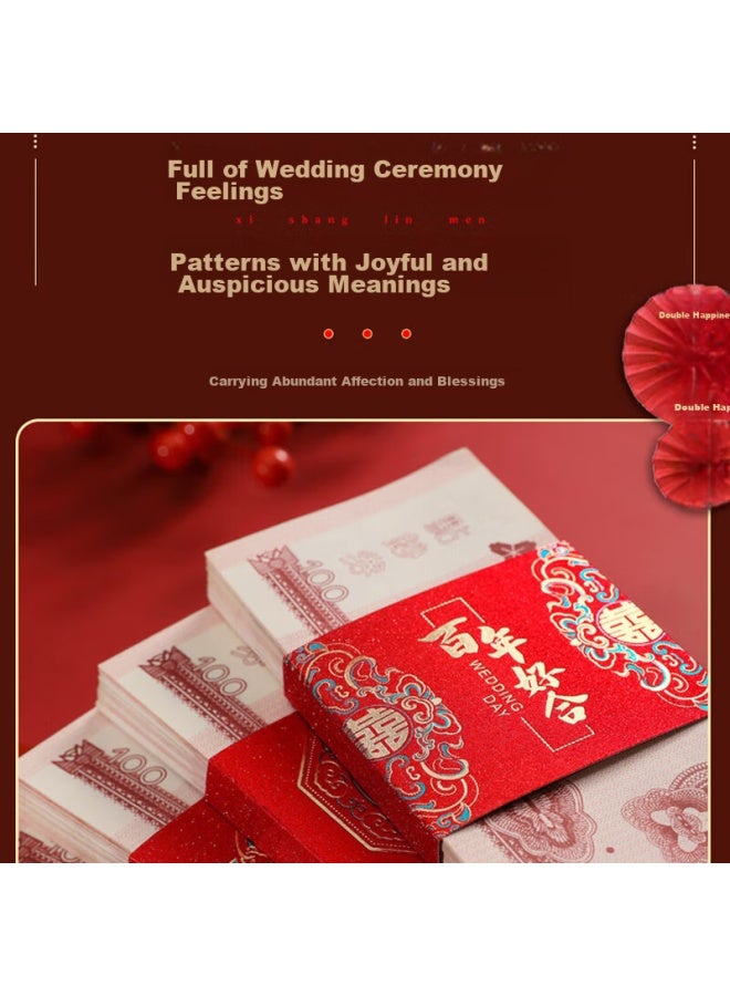 Gasco Jiashigao Wedding Gift Money Bundling Ribbon, Engagement Money, Wedding Dowry, Engagement Gift, Red Envelope Sealing Ribbon, Money Binding, Double Happiness Character - Image 1