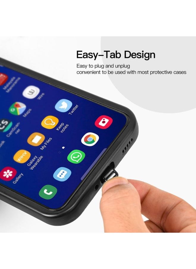 Mobile Phone Dust Plug Suit USB C Dust Plug Cover, Lanyard And Cleaning Brush Suit Charging Port Cleaner-Color:Black Suit-Applicable Models:Type-c Interface
