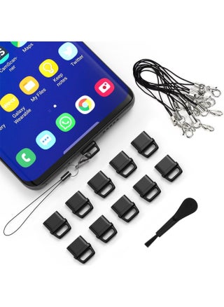 Mobile Phone Dust Plug Suit USB C Dust Plug Cover, Lanyard And Cleaning Brush Suit Charging Port Cleaner-Color:Black Suit-Applicable Models:Type-c Interface - pzsku/ZCEAF3D80B27F230FB47EZ/45/1746224200/0812685a-8b04-419a-8f4f-3ebb12edfda0