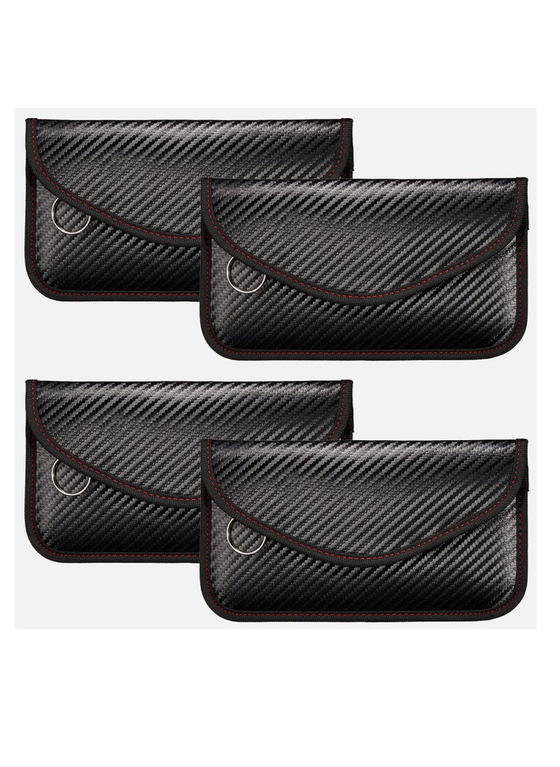 Excefore 4 Pcs Faraday Bags Signal Blocking Key Pouch Wallet Anti-Tracking Anti Theft Car Protection RFID Signal Blocking for Phones Key Fobs  - Image 1