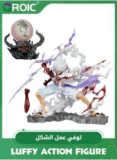 GROIC One Piece Anime Action Figure, 10" Luffy Figure Action Figure with Moon Lamp, Collectible Action Figures Toy, Statue Model Toy for Collectors and Display, Gift Idea for Kids & Adults  - Image 1