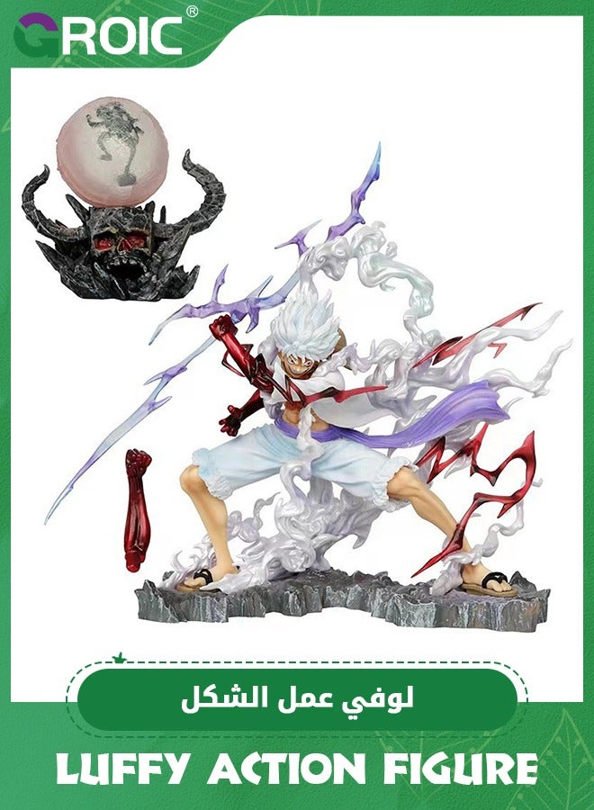 GROIC One Piece Anime Action Figure, 10" Luffy Figure Action Figure with Moon Lamp, Collectible Action Figures Toy, Statue Model Toy for Collectors and Display, Gift Idea for Kids & Adults - Image 1