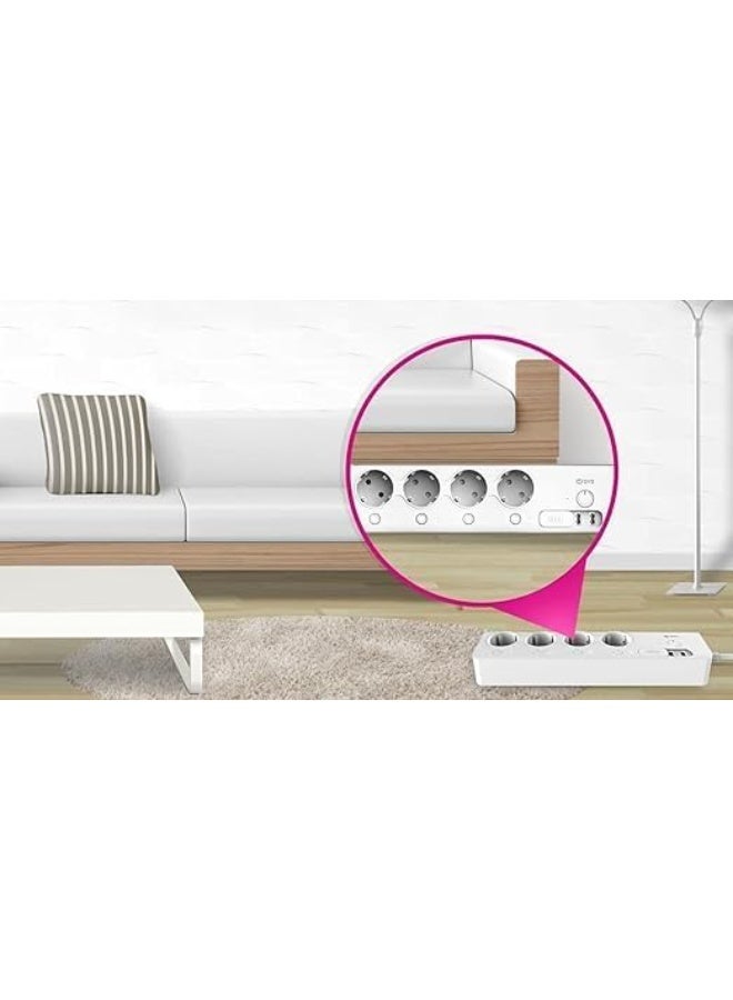 Smart Power Strip with Overload Protection and Remote Control – Energy Saver for TV and Computer – - Image 2