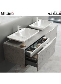 Danube Home Mono Vanity With 2 Basin Without Mirror 160 Cm Macael Bathroom Storage Cabinet Dark Grey - pzsku/ZCEAF472C5FBC0951C81FZ/45/_/1704452860/0d39d84a-1132-468d-8ebe-5954355cf38f