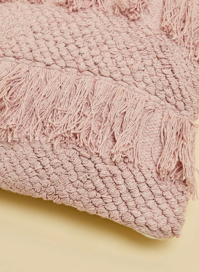 Noire Edit Pink Tassel Sequin Cushion - 16"X16"
