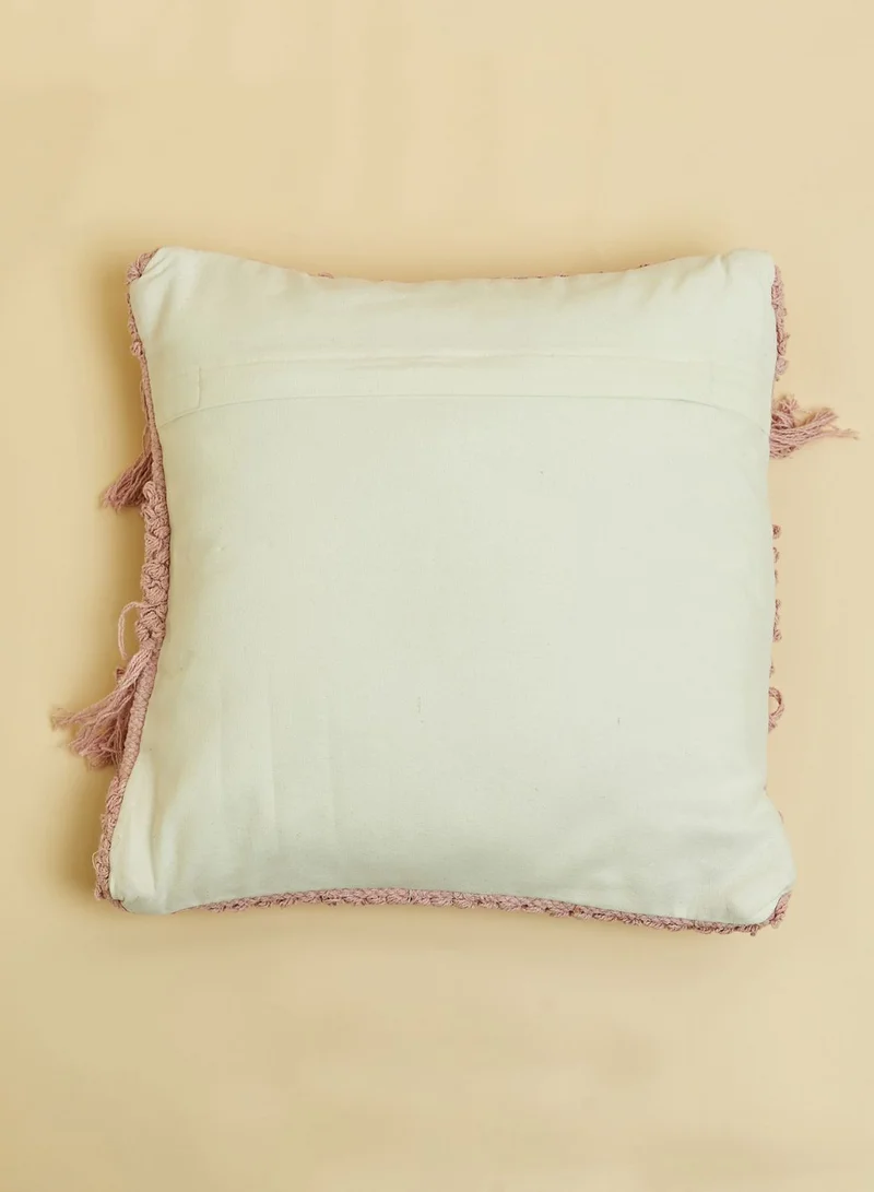 Noire Edit Pink Tassel Sequin Cushion - 16"X16"