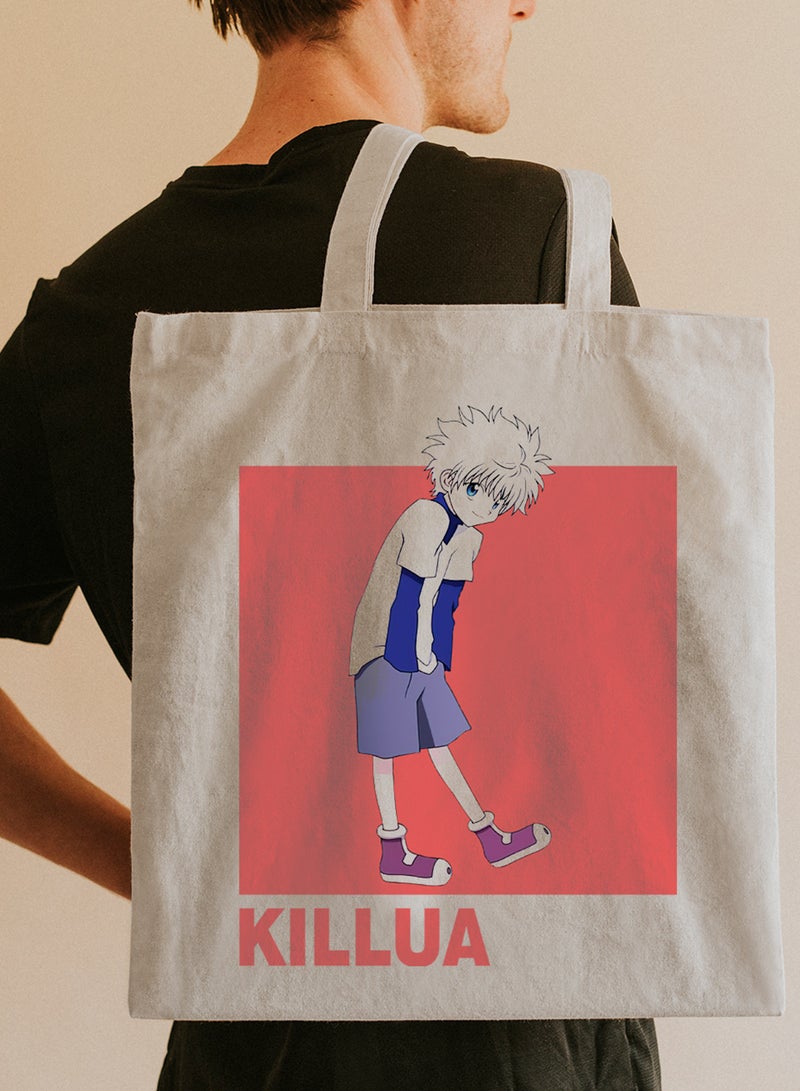 LOWHA Polyester Tote Bag with Shoulder Straps and Killua Zoldyck Anime Pattern  - Image 2