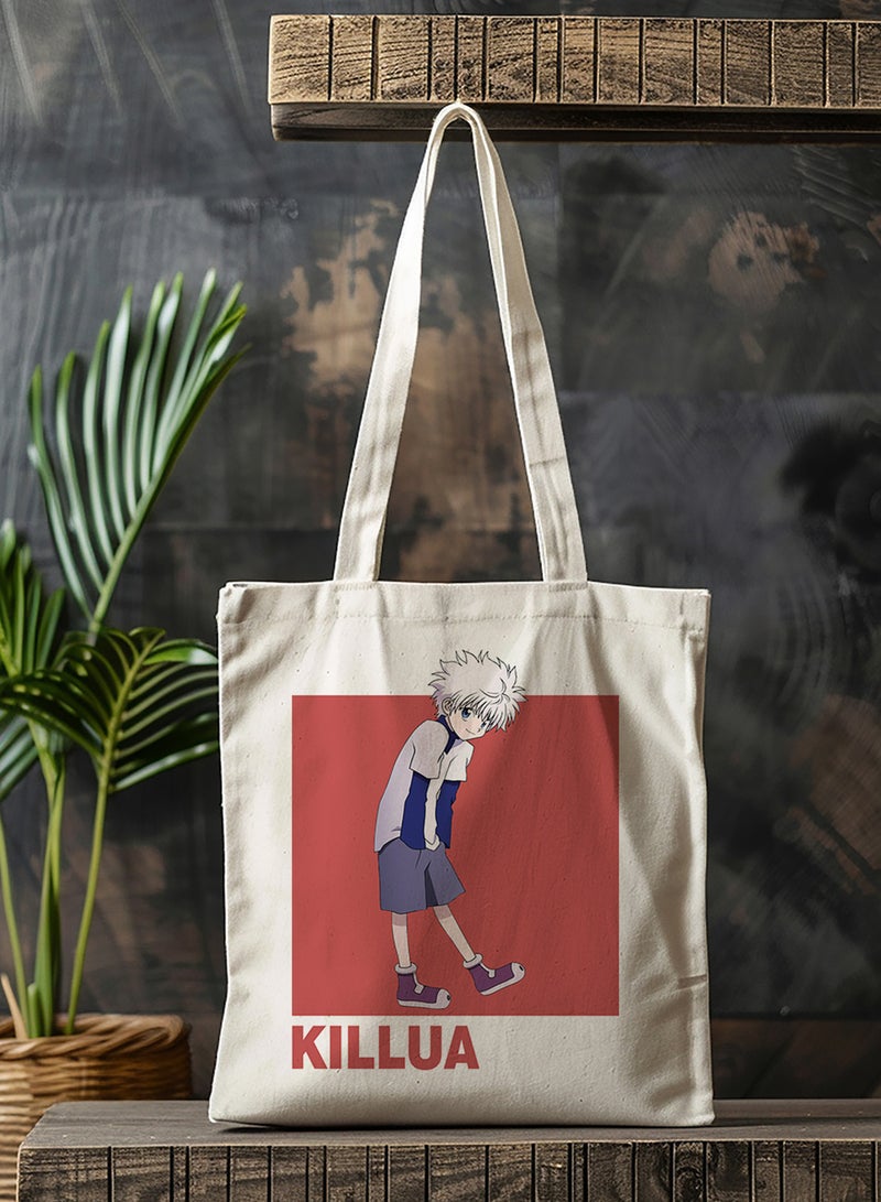 LOWHA Polyester Tote Bag with Shoulder Straps and Killua Zoldyck Anime Pattern  - Image 3