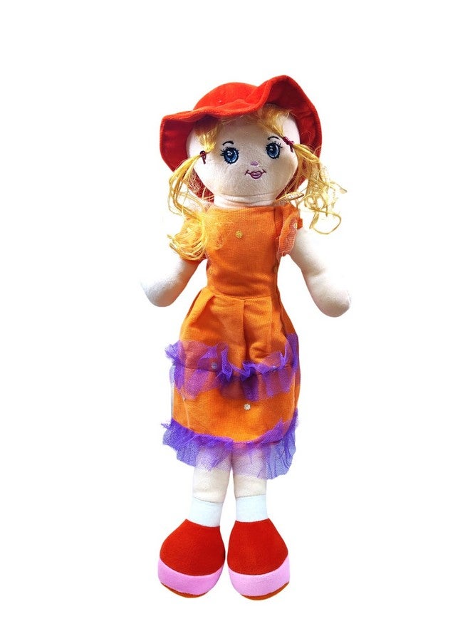 فنبلاست دمى فن بلاست للبنات - دمى ناعمة للبنات، دمية للأطفال، دمية لطفلة، ألعاب ناعمة للبنات، ألعاب قطيفة للبنات، ألعاب محشوة، هدايا إرجاع للأطفال - صنع في الهند 50 سم (برتقالي) - Image 1