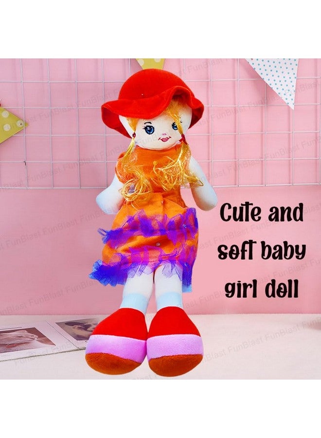 فنبلاست دمى فن بلاست للبنات - دمى ناعمة للبنات، دمية للأطفال، دمية لطفلة، ألعاب ناعمة للبنات، ألعاب قطيفة للبنات، ألعاب محشوة، هدايا إرجاع للأطفال - صنع في الهند 50 سم (برتقالي) - Image 5