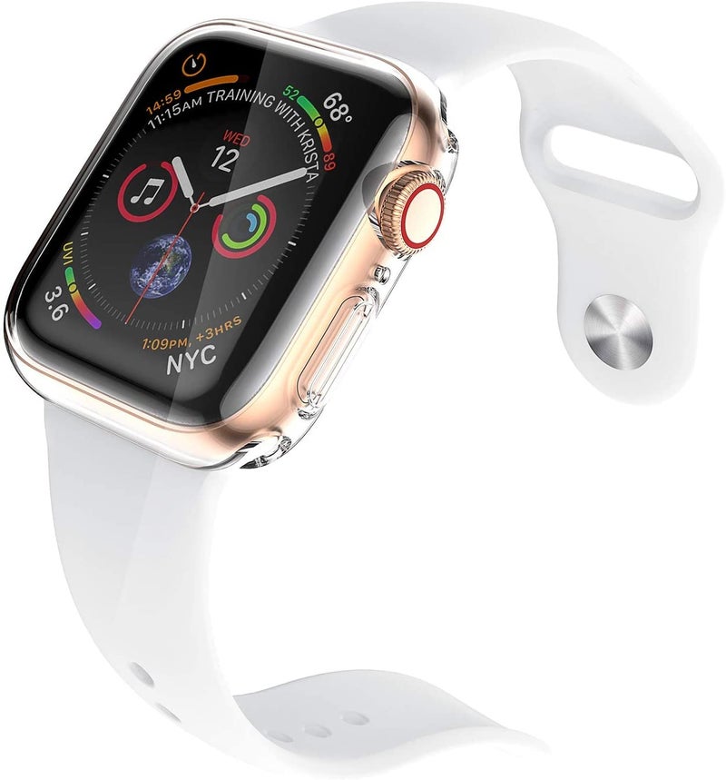 Smiling [2 Pack] Case Compatible with Apple Watch Series 6/ SE/Series 5/ Series 4 with Built in Screen Protector 44mm,Overall Protective TPU Clear Case - Image 3