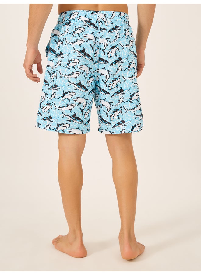 Styli Styli All Over Print Swim Shorts with Drawstring Waist  - Image 4