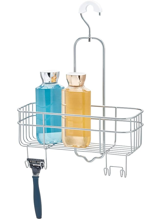 Raxoom Shelf And Razor Shower Hose With Snap Hook, Silver Color, İnterdesıgn, 11 x 4.5 x 14.86, Euro, 59216 - Image 1