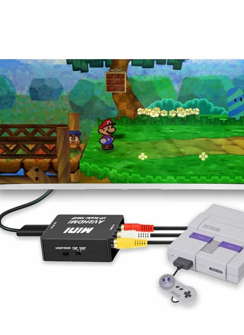Excefore - محول RCA إلى HDMI، محول AV إلى HDMI، محول صوت فيديو CVBS مركب صغير 1080P يدعم PAL/NTSC - Image 1
