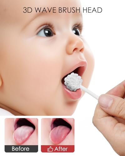 dearlomum Upgraded 32PCS Baby Tongue Cleaner, Disposable Newborn Toothbrush & Oral Cleaning Stick, Gauze Gum Cleaner for Infant Dental Care, 0–36 Months Baby Mouth Wipes - Image 4