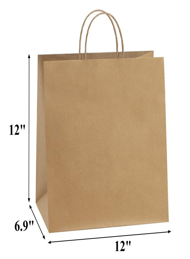 أكياس ورقية بنية اللون من BagDream بمقابض، مقاس 12×7×12 بوصة، عبوة من 50 كيسًا، متعددة الاستخدامات، مصنوعة من مواد معاد تدويرها - Image 2