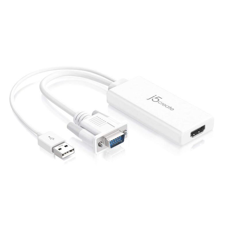 j5create HDMI to VGA Adapter 4K 1080p 60 Hz 162 Gbps and 27 Gbps Compatible with Apple iMac or MacBook PC HDTV Projectors and More - Image 2