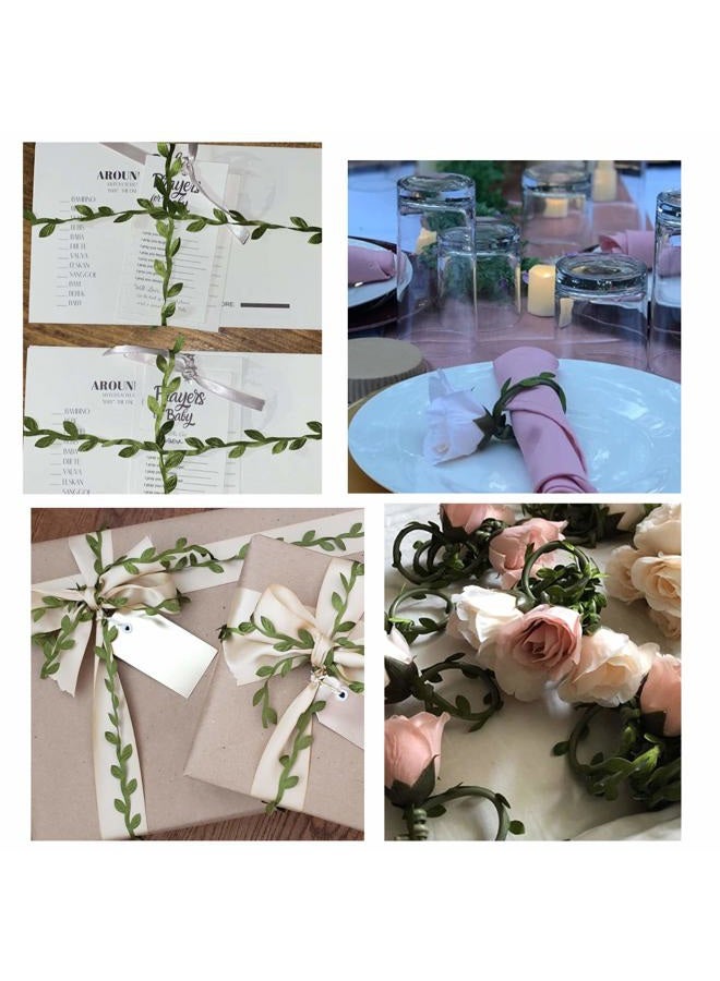 David accessories Olive Green Leaves Leaf Trim Ribbon -18.2 M - for DIY Craft Party Wedding Home Decoration (Olive Green) - Image 5