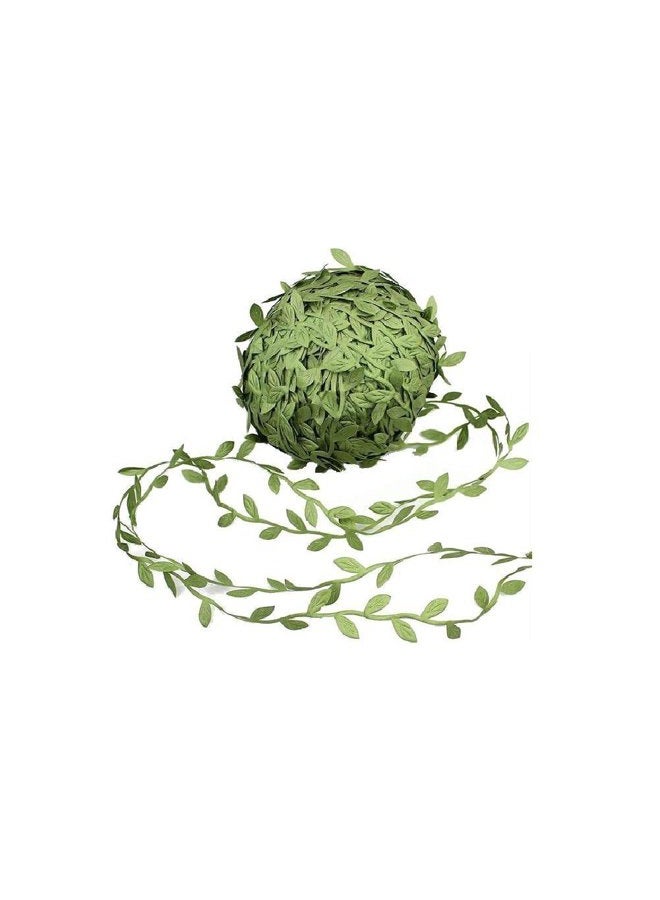David accessories Olive Green Leaves Leaf Trim Ribbon -18.2 M - for DIY Craft Party Wedding Home Decoration (Olive Green) - Image 1