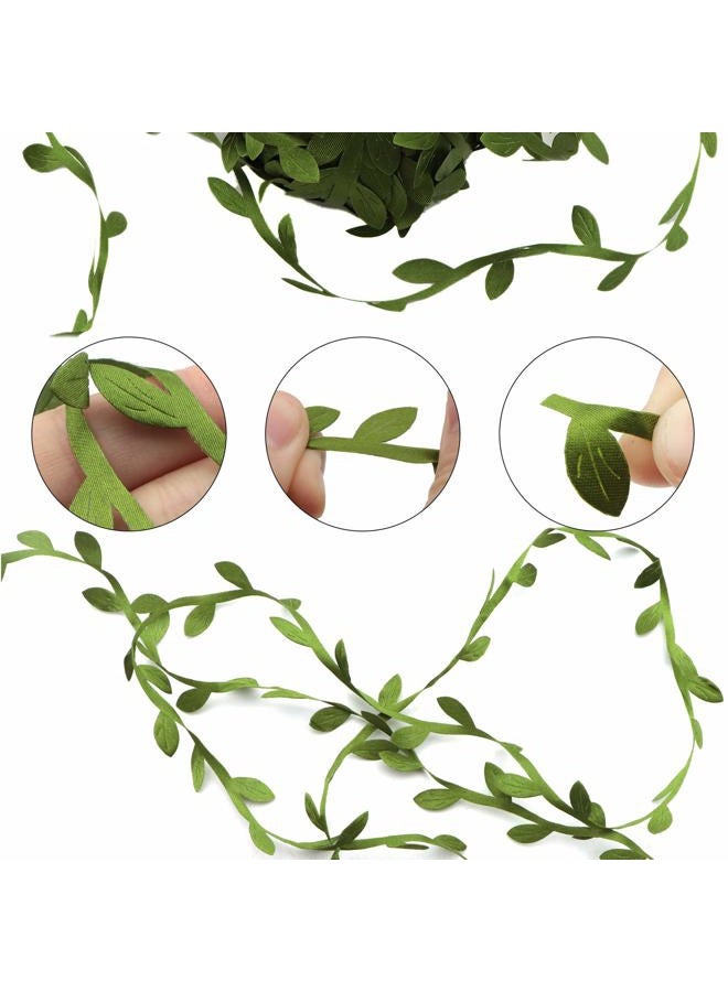 David accessories Olive Green Leaves Leaf Trim Ribbon -18.2 M - for DIY Craft Party Wedding Home Decoration (Olive Green) - Image 3