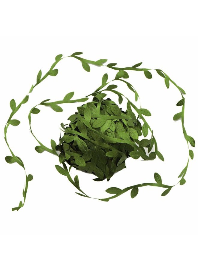 David accessories Olive Green Leaves Leaf Trim Ribbon -18.2 M - for DIY Craft Party Wedding Home Decoration (Olive Green) - Image 2