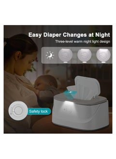 Generic Wipe Warmer With Light, Wet Dispenser Warmer With Pop-Up Holder, Usb Charging, Portable Large Capacity Diaper Warmer, Adult Nursery, Newborn Essential Must Haves, Three Temperature  - Image 2