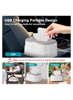 Generic Wipe Warmer With Light, Wet Dispenser Warmer With Pop-Up Holder, Usb Charging, Portable Large Capacity Diaper Warmer, Adult Nursery, Newborn Essential Must Haves, Three Temperature  - Image 3