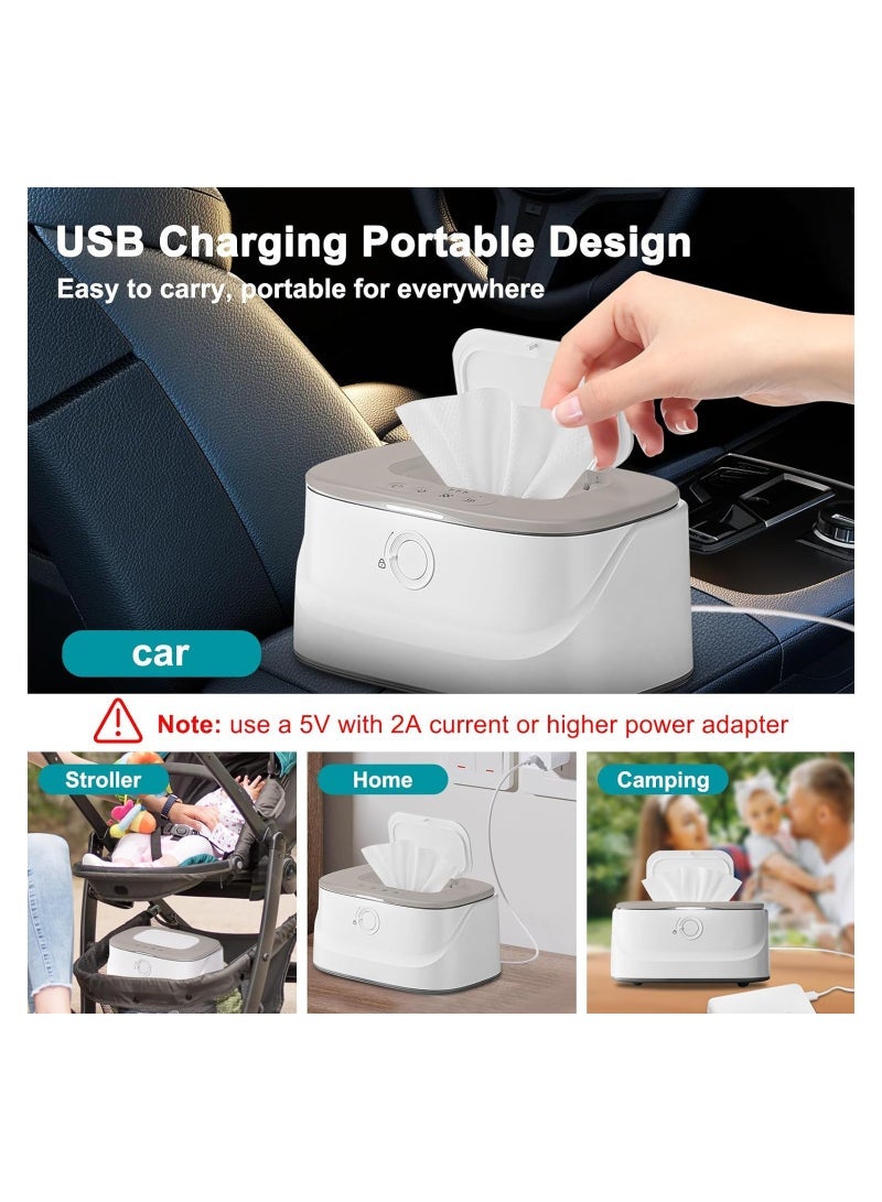 Wipe Warmer With Light, Wet Dispenser Warmer With Pop-Up Holder, Usb Charging, Portable Large Capacity Diaper Warmer, Adult Nursery, Newborn Essential Must Haves, Three Temperature  - Image 3
