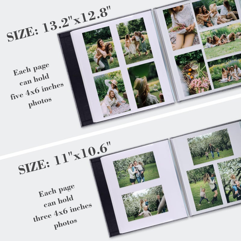 Aenbuslm Photo Album Self Adhesive Pages for 4x6 5x7 8x10 Pictures Scrapbook Magnetic Photo Albums with Sticky Pages Books with A Metallic Pen for Baby Wedding Family 11x10.6 Blue 40 Pages - Image 5