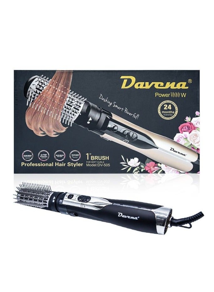 Davena DV-505 Professional Hair Styler - 1000W Power, 1" Brush for Soft Curls