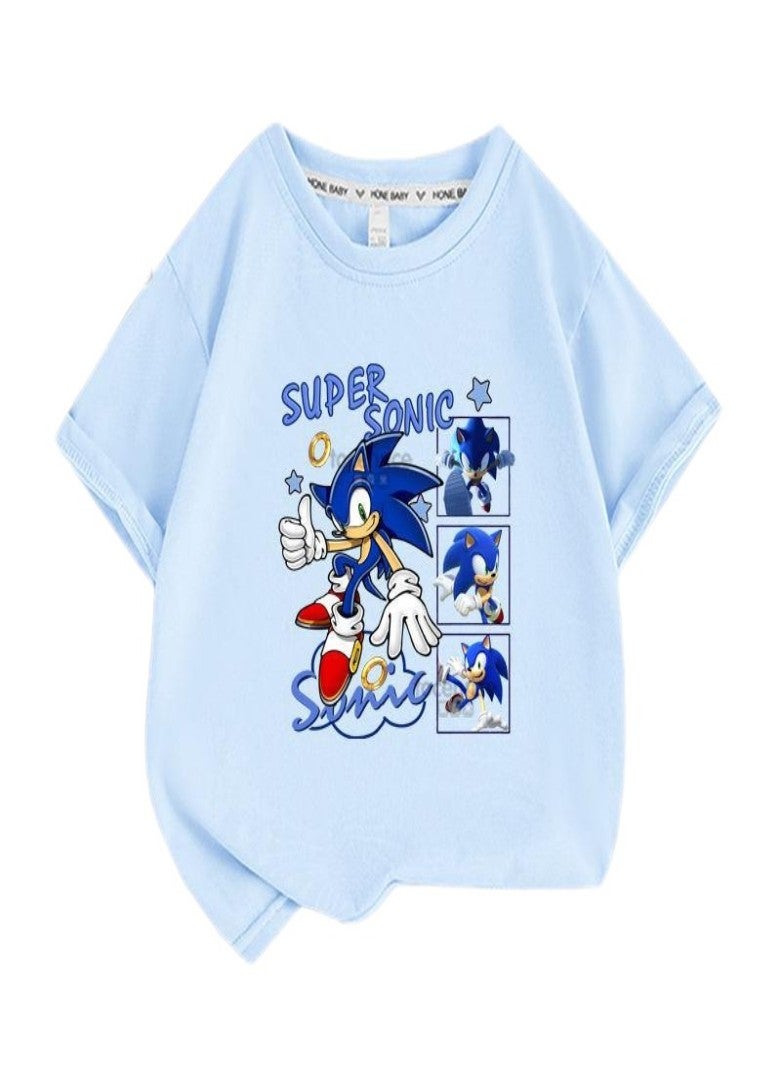 Sonic Unisex Short Sleeve Stylish Top TShirt cotton Tee for Boys Girls Kid Children - Image 1