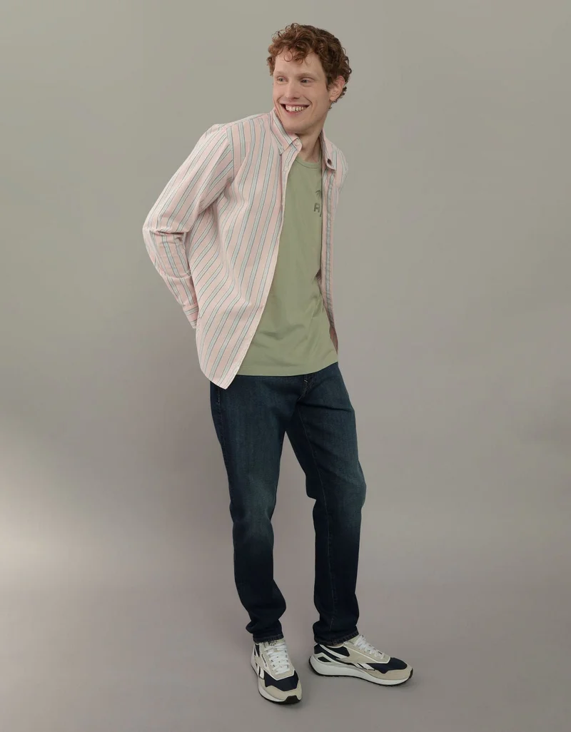 امريكان ايجل قميص أكسفورد إيفريداي بأزرار ومزين بخطوط