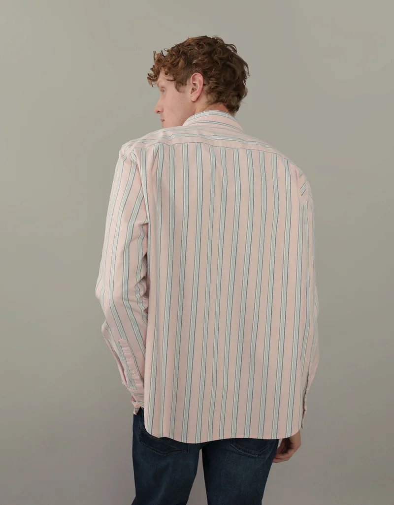 امريكان ايجل قميص أكسفورد إيفريداي بأزرار ومزين بخطوط