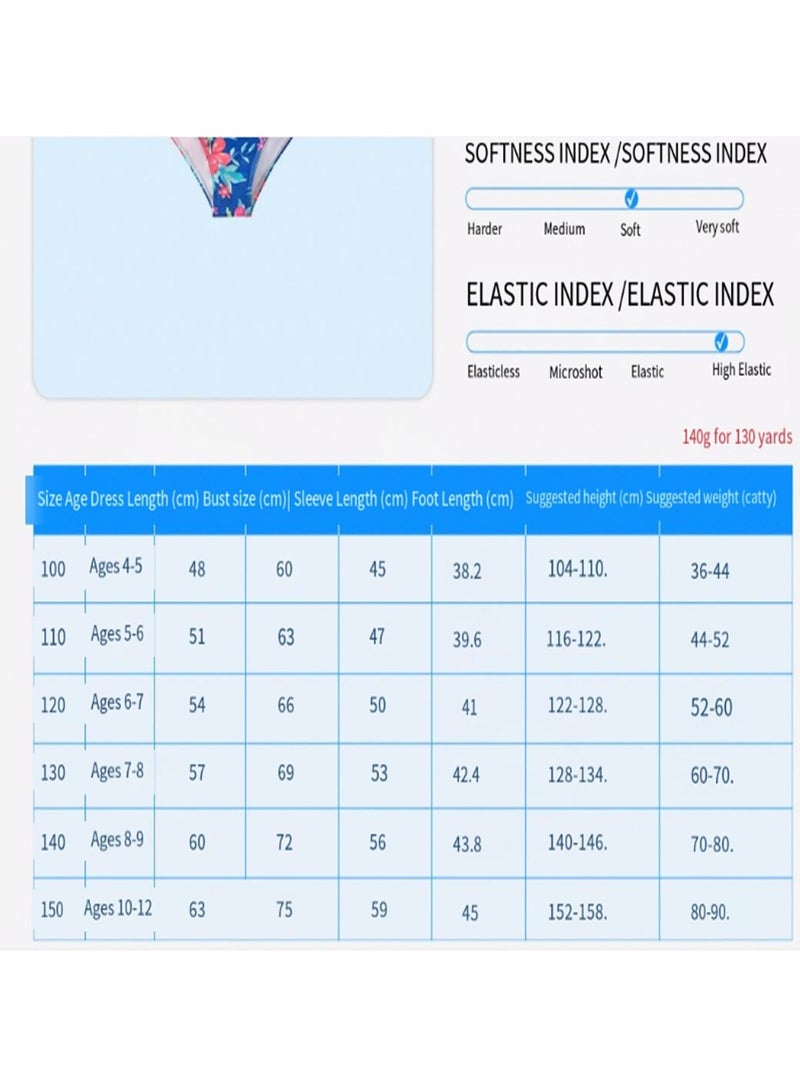 Loquat Long Sleeve One Piece Beach Swimsuit Blue/Red - Image 2