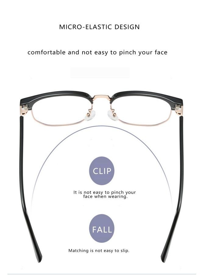 Coconut Anti-blue light radiation half-frame literary casual myopia glasses are unisex. （Suitable for 350 degree myopia）  - Image 4