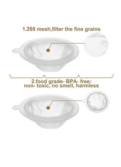 Y&D Mesh Strainer, 200 Kitchen Food Filter Mesh, Ultra-Fine Nylon Strainer Plastic Sieve Fine Spoon Compatible with 5'' Funnels, for Filtering Coffee Juice Oils Soy Milk Yogurt Honey  - Image 3