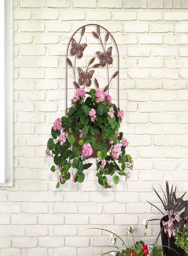 BAYN 2PK Wall Hanging Planter Decor Art with Butterfly, Metal Wall Mounted Planters Indoor Outdoor Wall Planter for Succulent Herb Home Garden Yard - Image 5