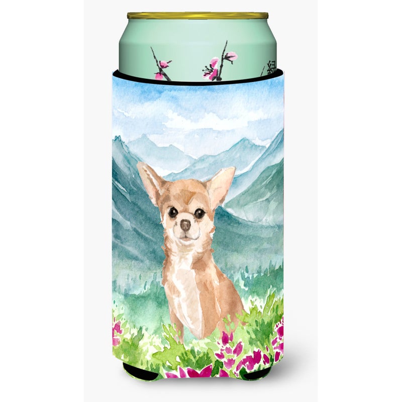 ""Caroline's Treasures CK1983TBC Mountian Flowers Chihuahua Tall Boy Hugger cold-beverage-koozies  Multicolor""
