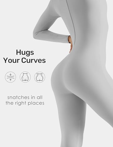 Speerise Women Bodysuit Rompers Long Sleeve Jumpsuits Leotards One Piece Tummy Control Yoga Workout Outfits – Sculpted Fit with Long Sleeves & Tummy Control for Dancers, Athletes, or Everyday Fashion - Image 5