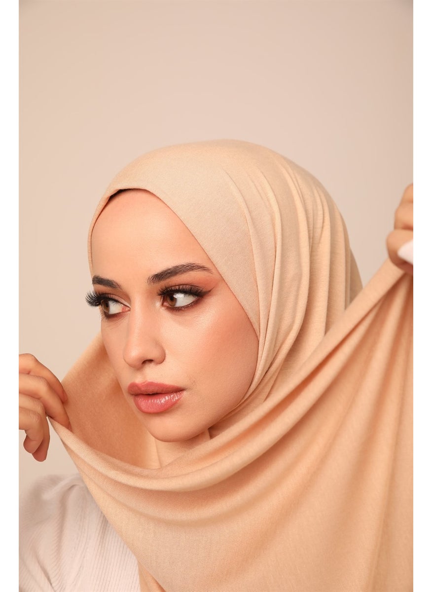 ELF PRIVE Premium Plain Cotton Combed Shawl-Light Beige  - Image 2