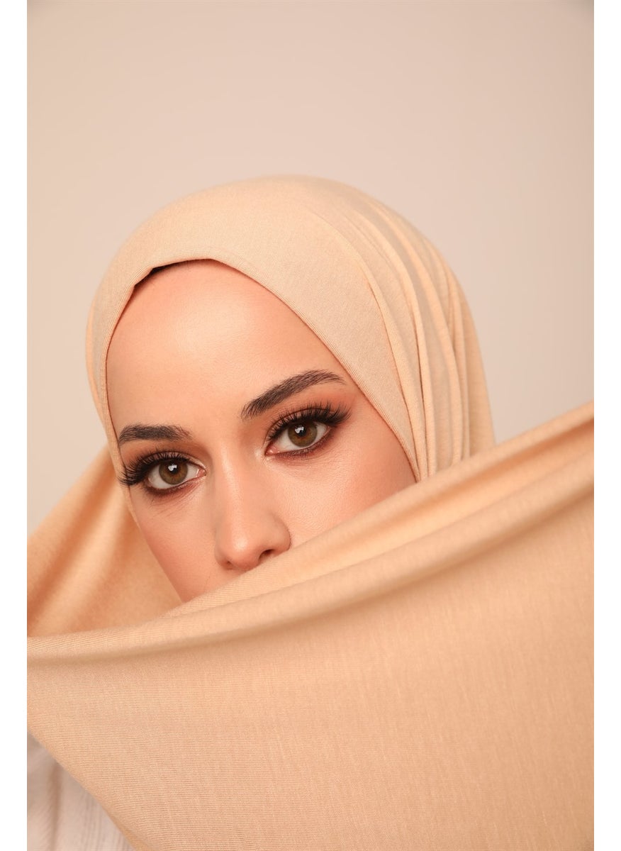 ELF PRIVE Premium Plain Cotton Combed Shawl-Light Beige  - Image 3
