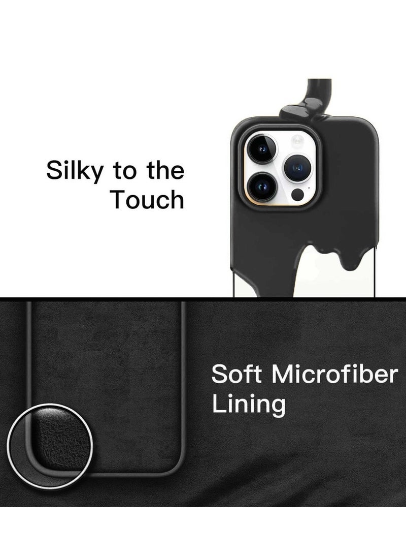 Techie غطاء خلفي ناعم سلس مصنوع من السيليكون مع مغناطيس مدمج، وجانب داخلي مبطن بالميكروفايبر لجهاز آبل آيفون 15 برو – أسود - Image 3
