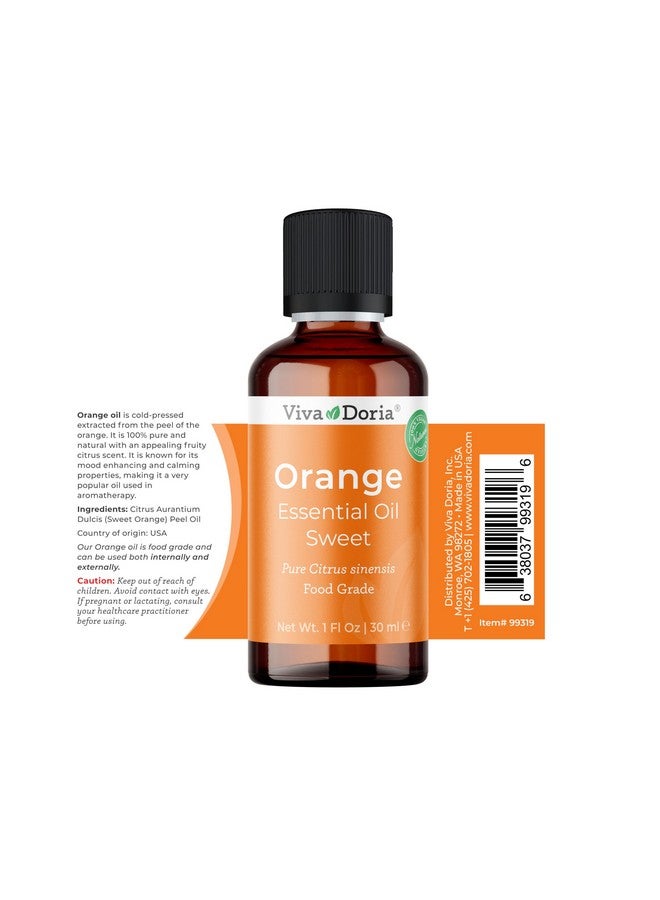 ڤيڤا دوريا زيت البرتقال الحلو العطري النقي بنسبة 100% من فيفا دوريا، غير مخفف، درجة غذائية، زيت البرتقال الأمريكي، 30 مل (1 أونصة سائلة) - Image 4