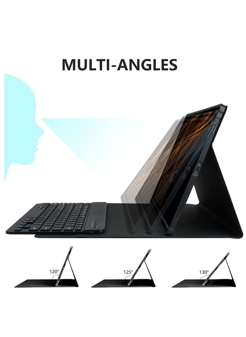 IAF Keyboard Case for Samsung Galaxy Tab S8 Ultra 14.6 inch 2022, Magnetically Detachable Bluetooth Keyboard, Slim Lightweight Stand Cover with S Pen Holder, Auto Sleep/Wake, SM-X900/X906, Black  - Image 4