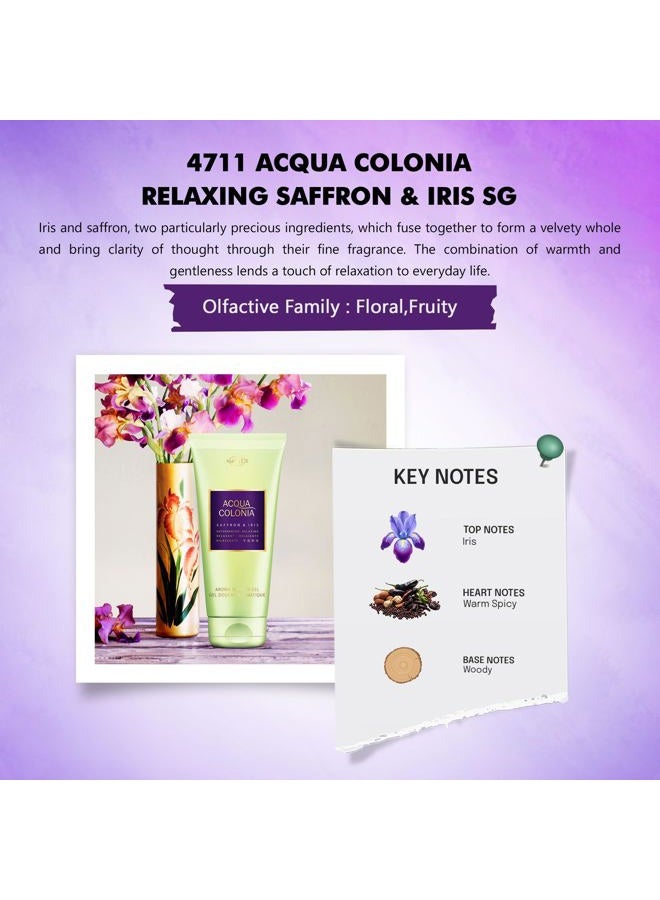 4711 Acqua Colonia Saffron & Iris Aroma Shower Gel 200Ml - Image 4
