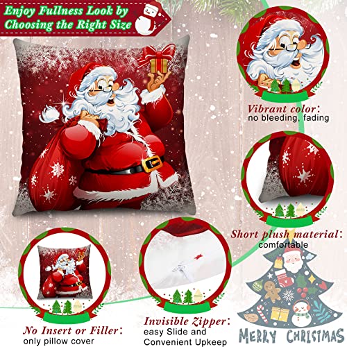 Tatuo 6 Pcs Christmas Pillow Covers Cushion Covers Decoration Holiday Decor Throw Pillow Case for Sofa Couch Christmas Office Bedroom Decorations20 x 20 inFunny Style - Image 3