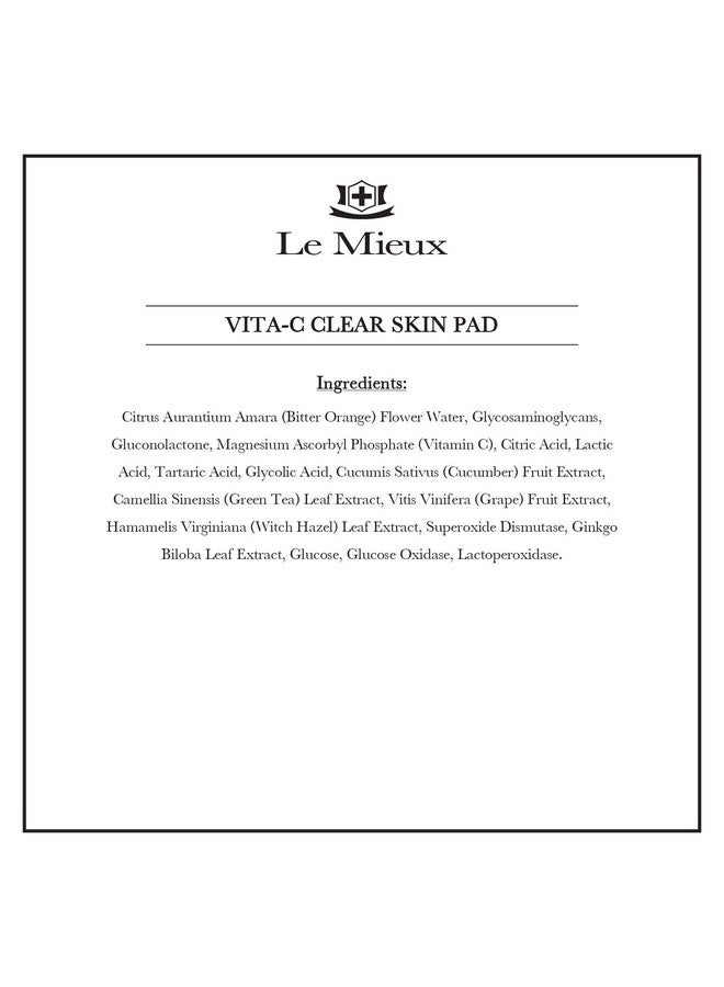 Le Mieux Vitac Clear Skin Pad Tripleaction Facial Exfoliant Pads With Glycolic Acid Pads & Antioxidant Vitamin C (2 Oz / 30 Pads) - Image 3
