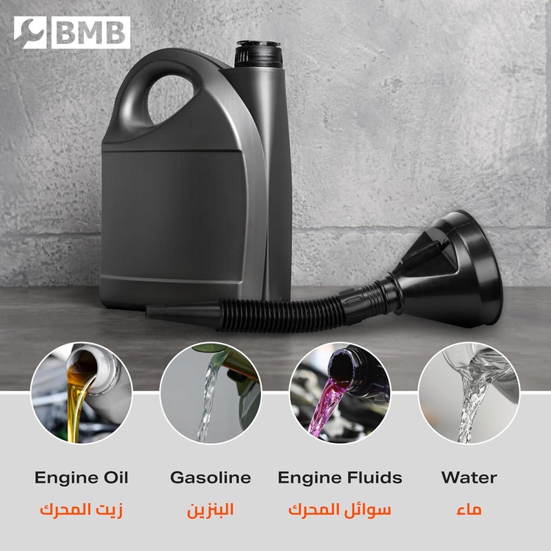 قمع تشحيم Lawazim - 140 مم - زيت المحرك السائل للسيارات - مانع للانسكاب - مرن - قابل للتمديد - قابل للتوسيع - إعادة التعبئة - فم واسع - قمع ناقل بلاستيكي للسيارات - زيوت التروس - المنظفات - والسوائل المنزلية - Image 3